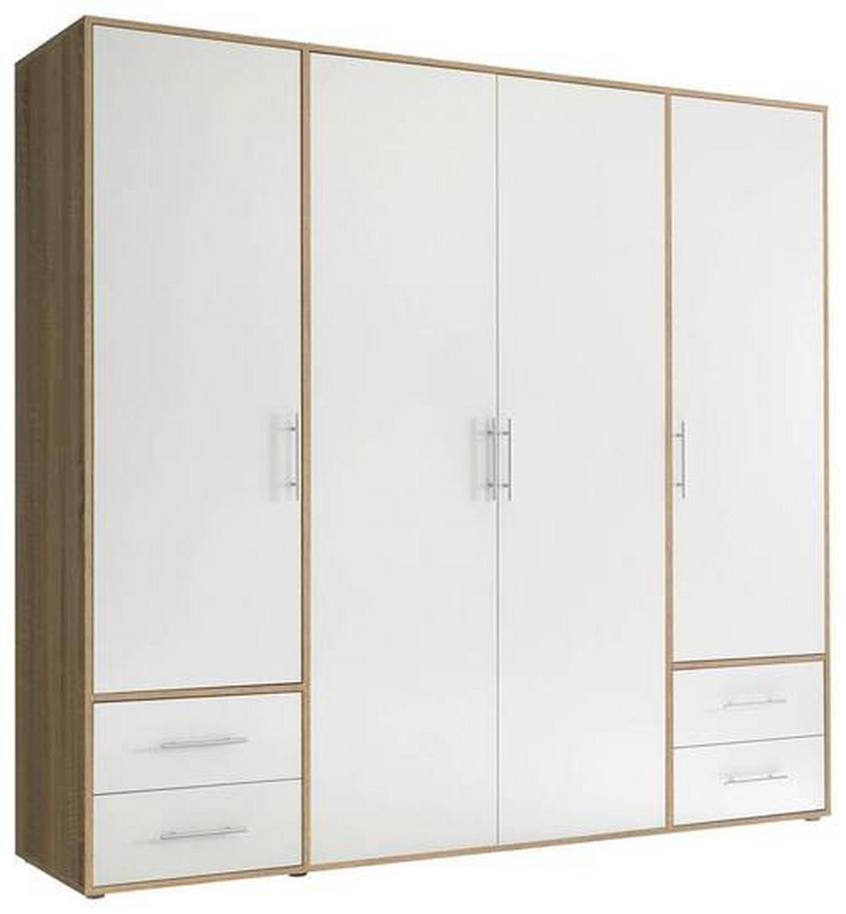 Skřiň s otočnými dveřmi VALENCIA 206cm - bílá/Sonoma dub, Moderní, kompozitní dřevo/plast (206/195/60cm) - MID.YOU