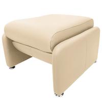 Hocker Comodo Echtleder Beige B: 62 cm - Beige/Silberfarben, Design, Leder (62/42/60cm) - Livetastic