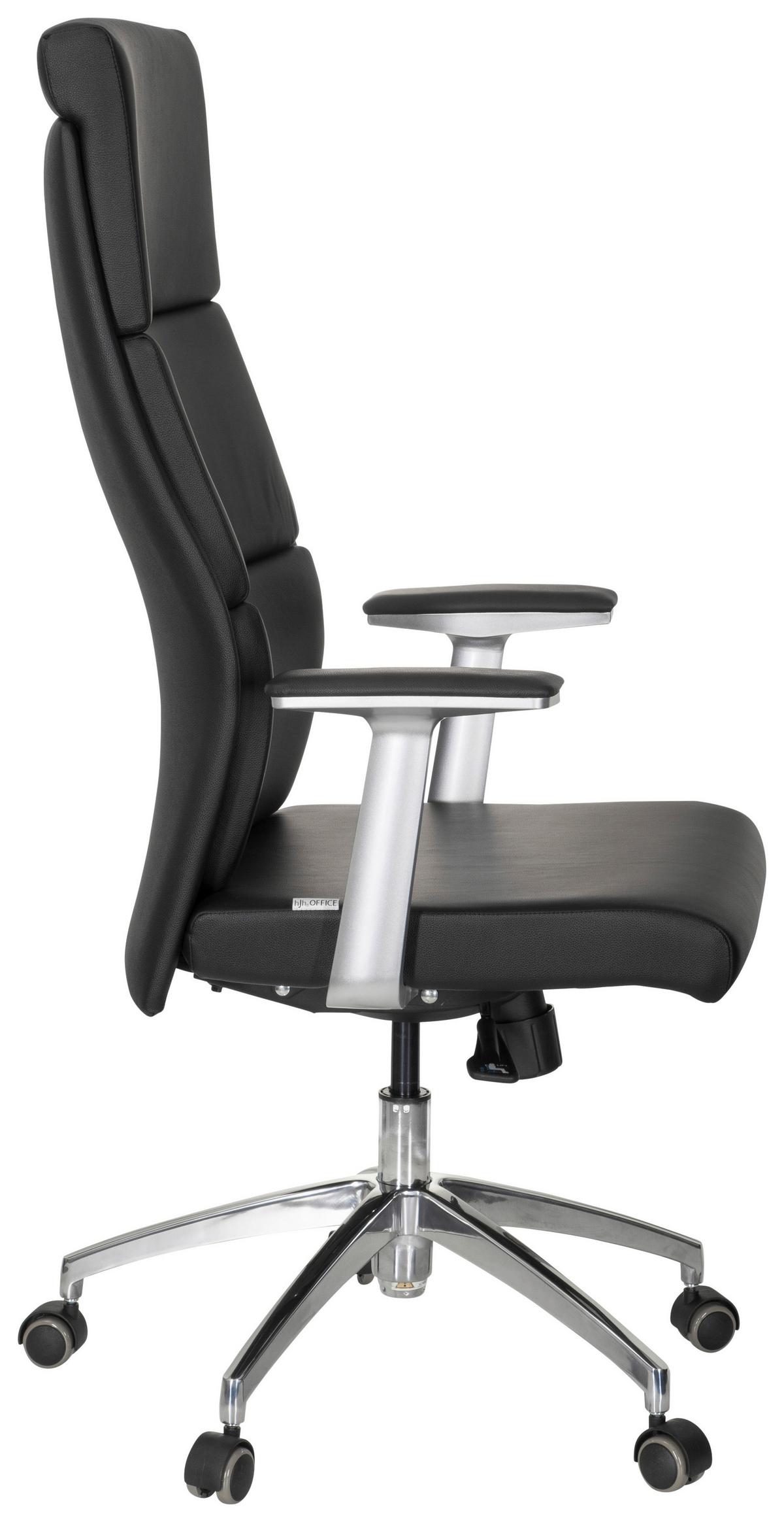 Drehstuhl Monza 20 Schwarz - Silberfarben/Schwarz, MODERN, Leder/Kunststoff (60/131/52cm) - MID.YOU