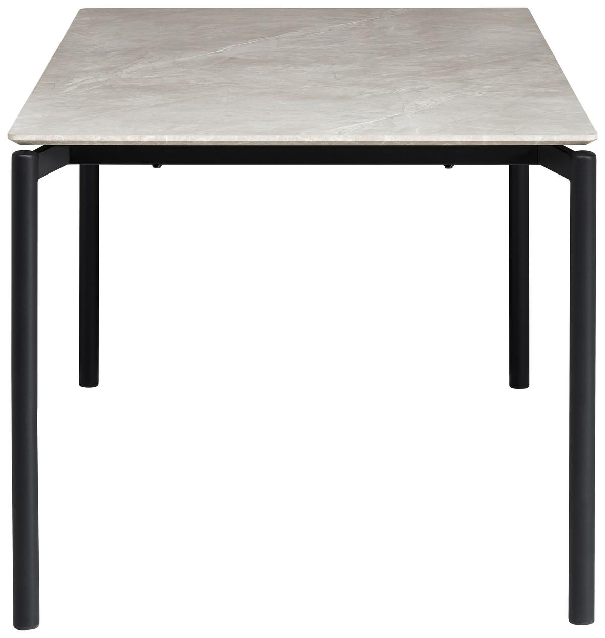 Étkezőasztal Lean - fekete/szürke, Konventionell, faalapú anyag/fém (160/90/76cm) - P & B