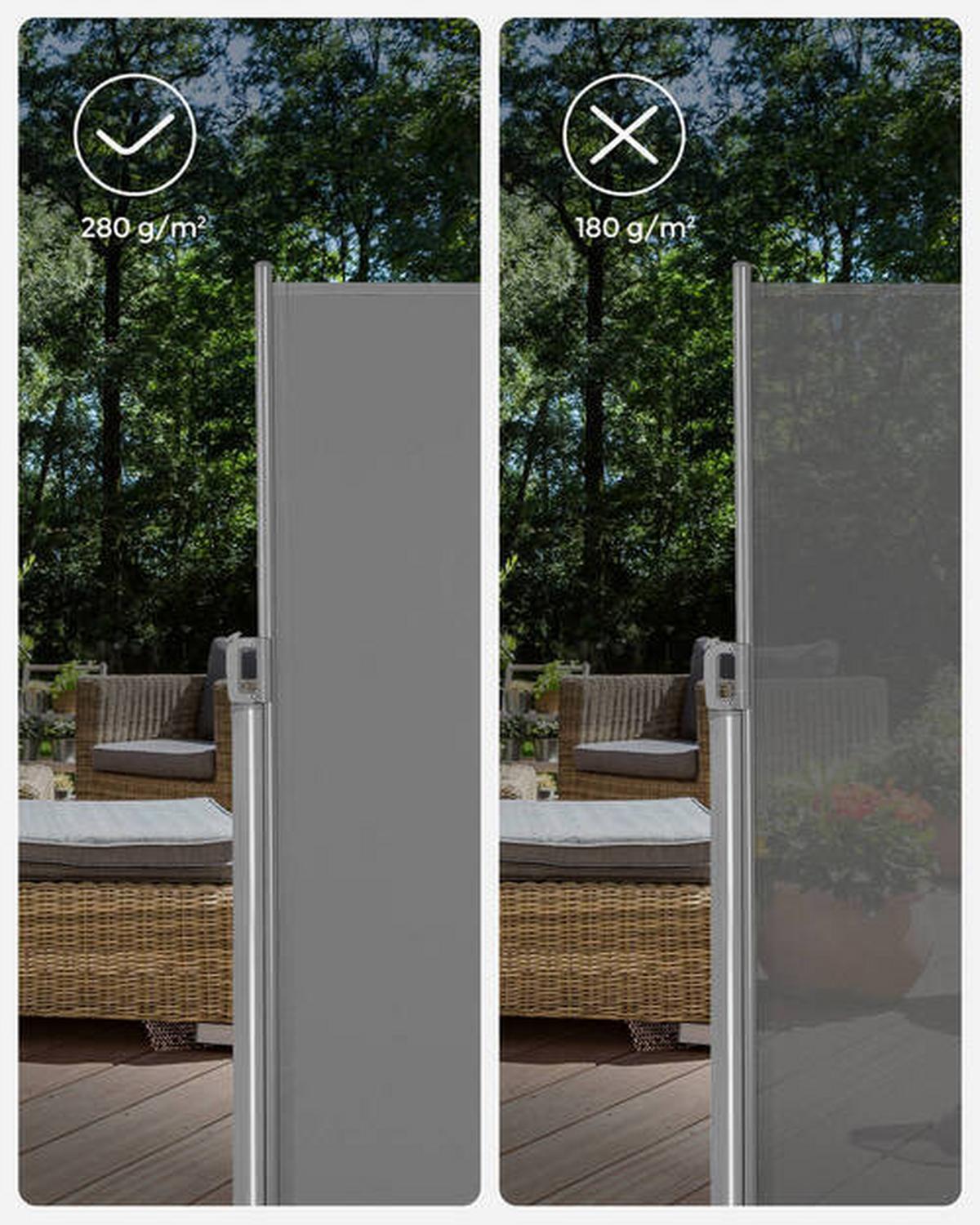 Seitenmarkise Grau Bxh: 350x180 Cm - Grau, Basics, Textil/Metall (350/180cm) - Modante