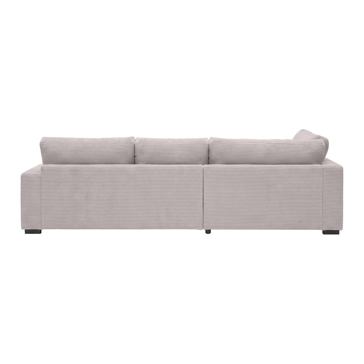 Rohová sedačka PEDRO, levá, růžový manšestr - růžová/černá, Moderní, textil/plast (190/300cm) - Mömax