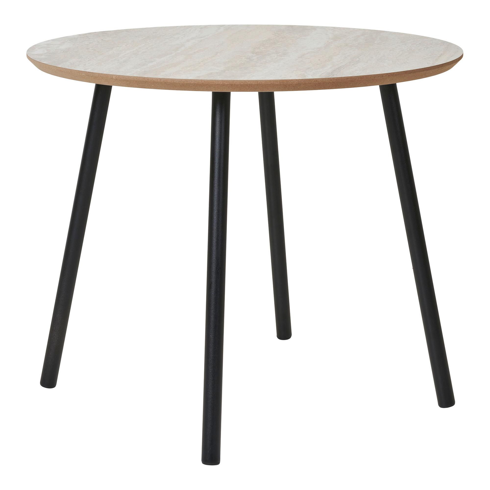 Couchtisch Aalst Beige B: 55cm - Beige/Schwarz, Design, Holzwerkstoff/Metall (55/55/45cm) - MID.YOU