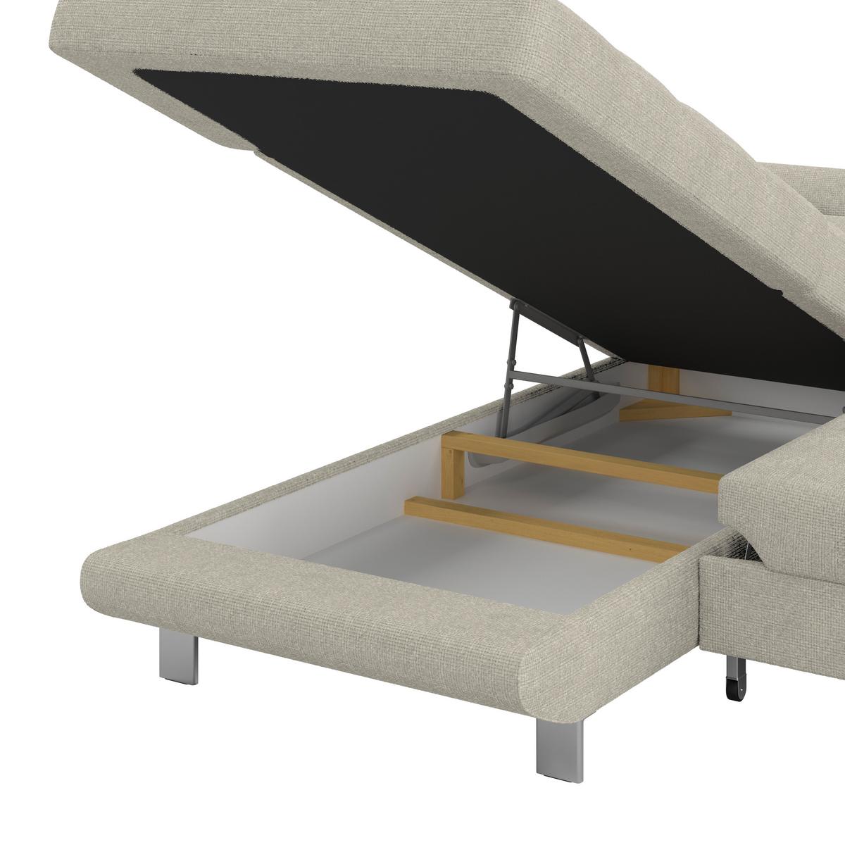 Ecksofa Mit Schlaffunktion & Bettkasten Savona Greige - Greige, MODERN, Textil (230/270cm) - Ondega