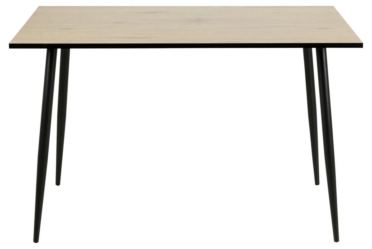 Jídelní stůl Wilma 120, dub - černá/barvy dubu, Moderní, kov/kompozitní dřevo (120/75/80cm)