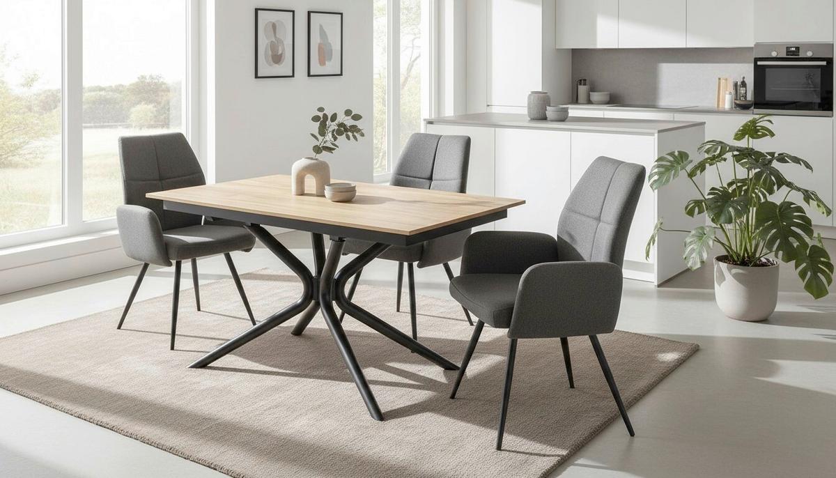 Esstisch ausziehbar Liana Teakfarben/Schwarz L:160-240cm - Schwarz/Teakfarben, MODERN, Glas/Keramik (160-240/90/76cm) - P & B