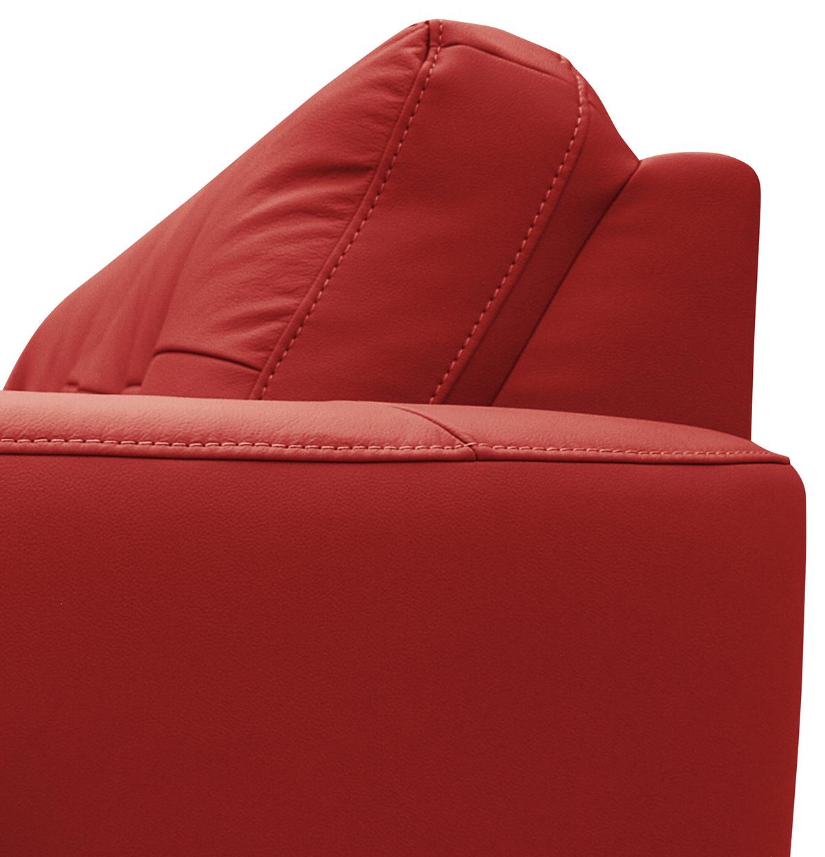 Ecksofa Nordic Rot S: 238x168 Cm - Buchefarben/Rot, Design, Leder/Textil (238/168cm) - Livetastic