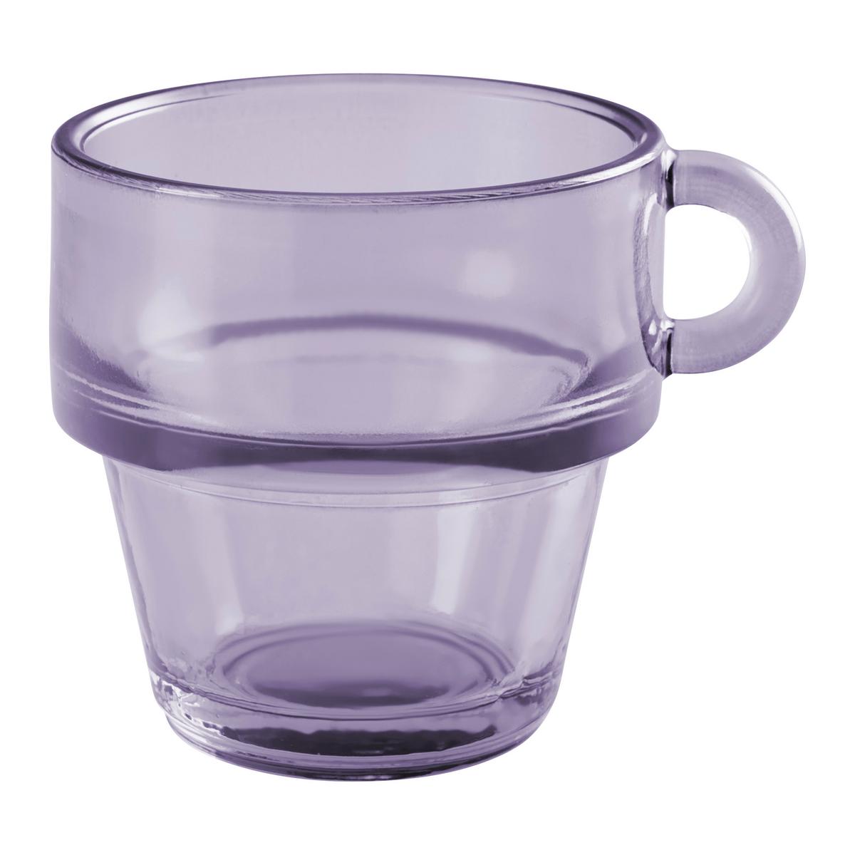 Sada pohárov na espresso RIA - lila/svetlohnedá, Konventionell, sklo (8/6.5cm)