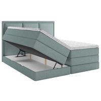 Boxspringbett mit Topper 180x220 cm Swing II K - Petrol/Schwarz, Design, Holz/Holzwerkstoff (180/220cm) - MID.YOU