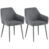 Armlehnstuhl Cora Webstoff Grau, B: 56 cm - Grau, KONVENTIONELL, Textil/Metall (56/81/61cm) - MID.YOU