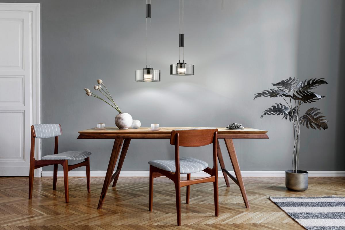 Led-pendelleuchte 61095 Lavin - Schwarz, Design, Glas/Metall (64/20/160cm) - Fischer & Honsel