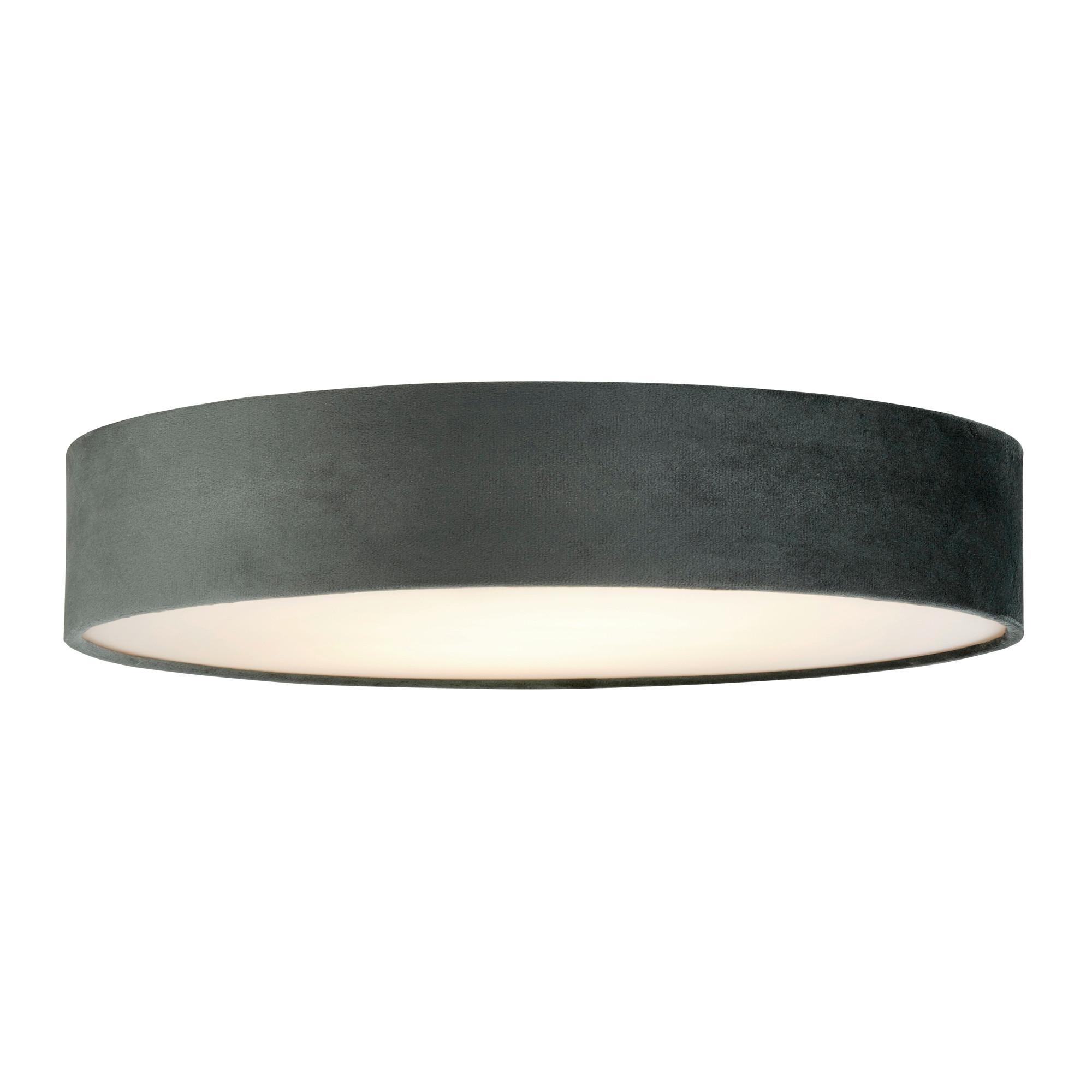 Deckenleuchte Drum 23298-3gy - Grau, Basics, Textil/Metall (50/50/10cm)