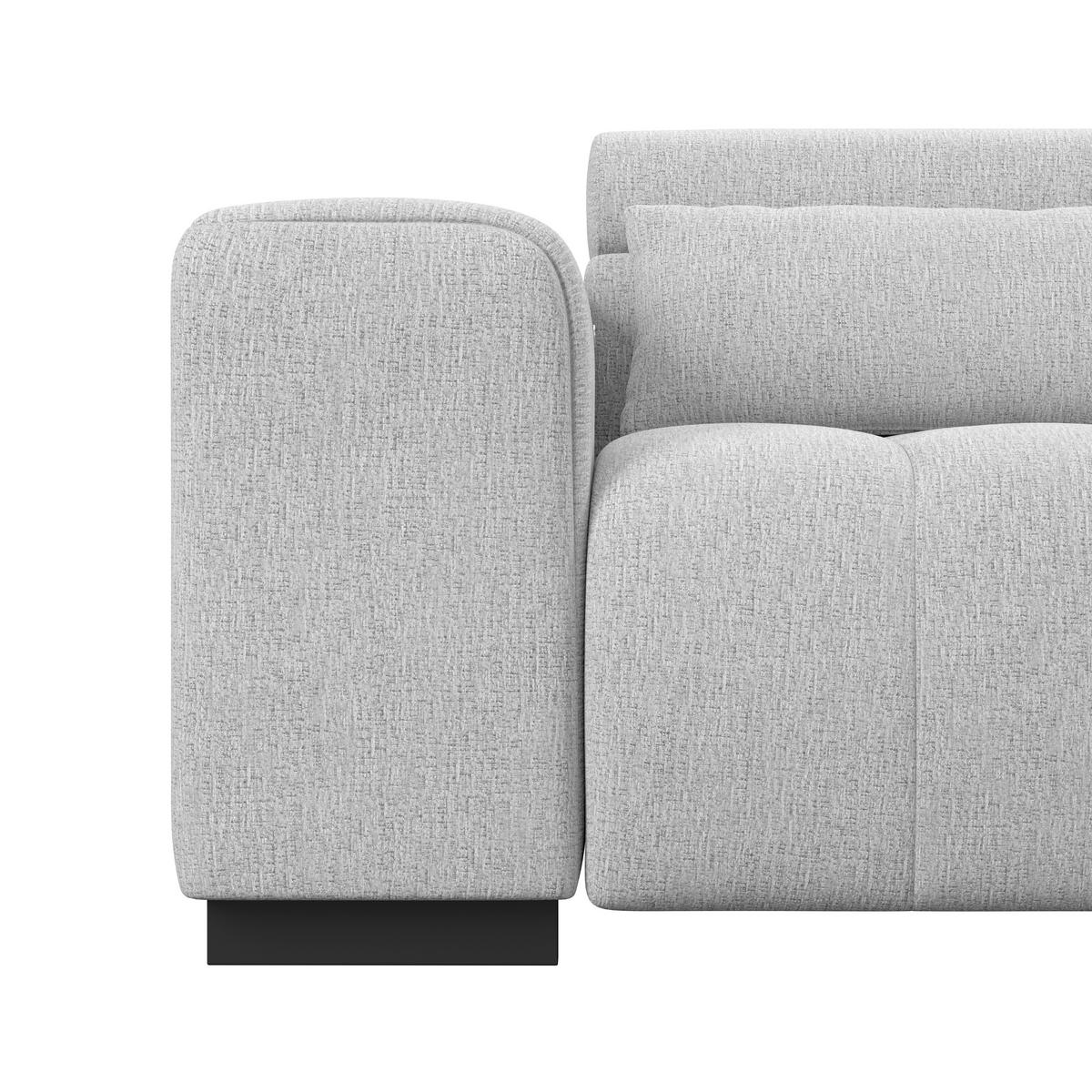 Ecksofa Matera Hellgrau S: 311x226cm - Hellgrau/Schwarz, Trend, Textil (311/226cm)