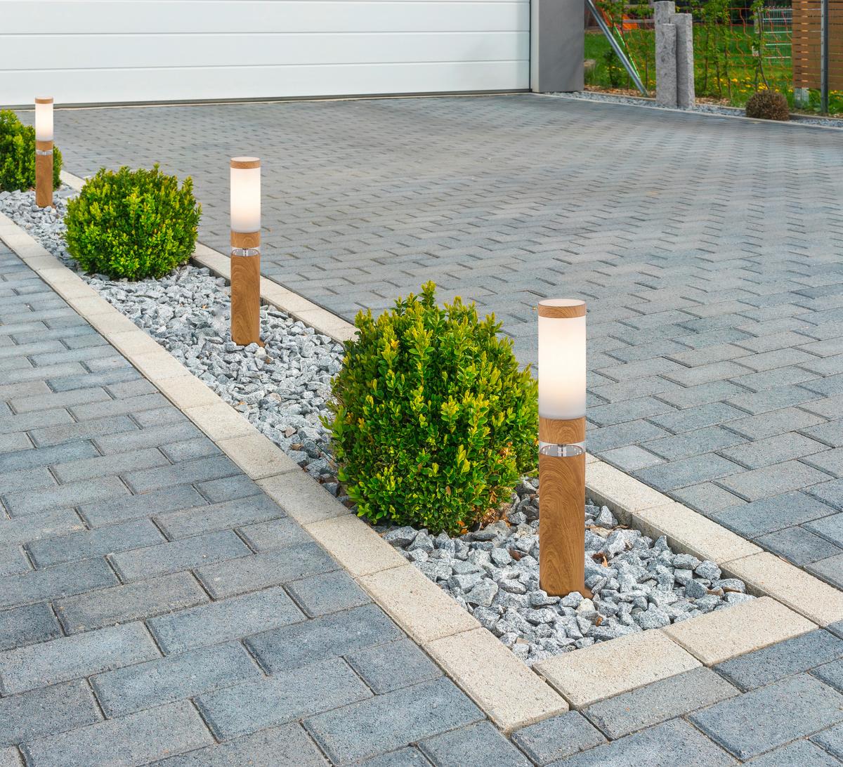 Außenleuchte 15 W Kunststoff/Edelstahl - Klar/Opal, KONVENTIONELL, Kunststoff/Metall (11,7/50cm) - Globo