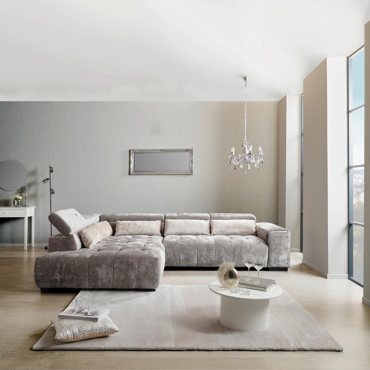 Ecksofa mit Schlaffunktion Matera 230x311 cm - Beige/Schwarz, MODERN, Holz/Holzwerkstoff (230/311cm)