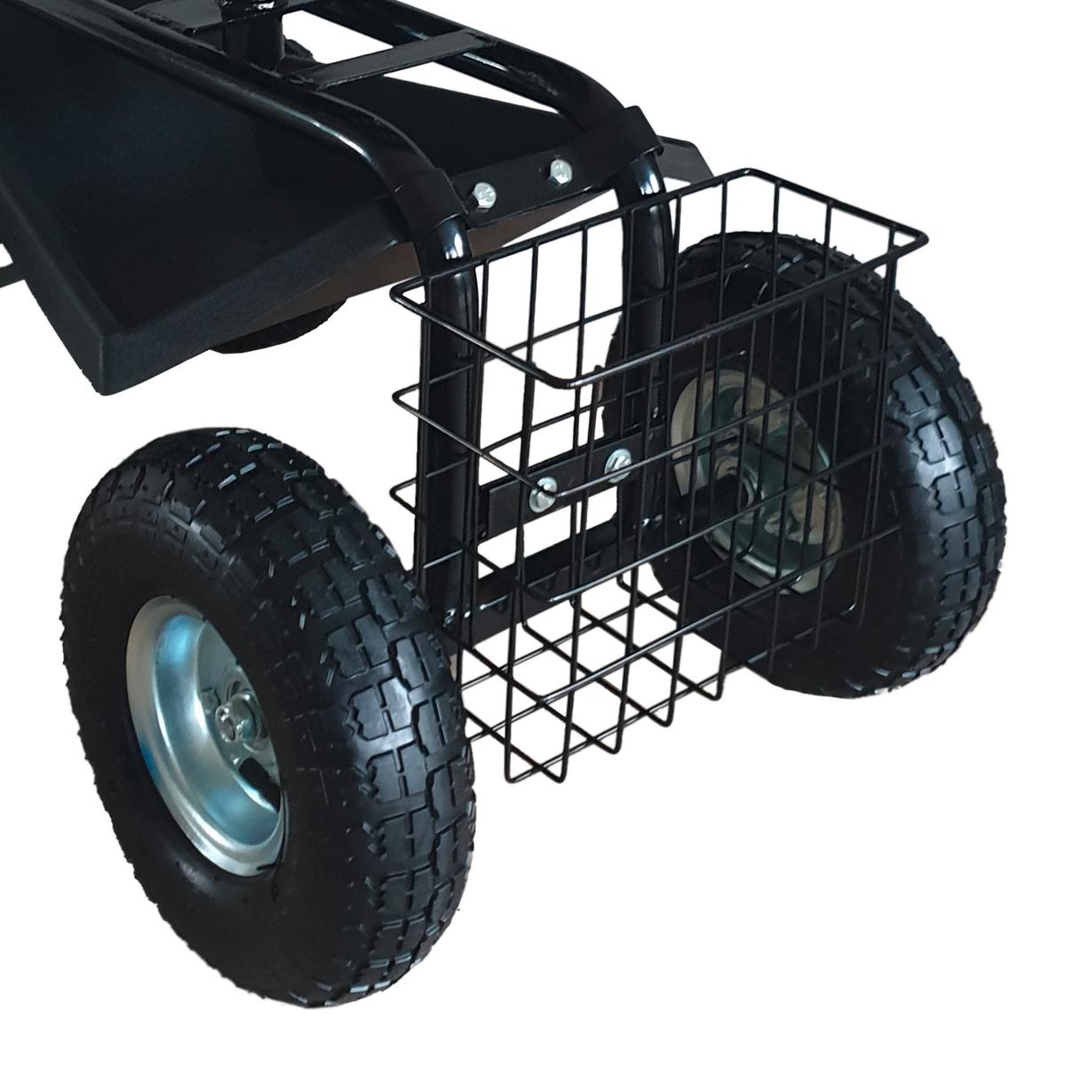 Gartengerätewagen Mit Sitz - Anthrazit, Basics, Kunststoff/Metall (81/45/86cm) - Ambia Garden