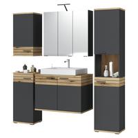 Badezimmer Cotia Cotlu Eiche Dekor/anthrazit B: 160cm - Eichefarben/Anthrazit, MODERN, Holzwerkstoff (160/187,6/48cm) - James Wood