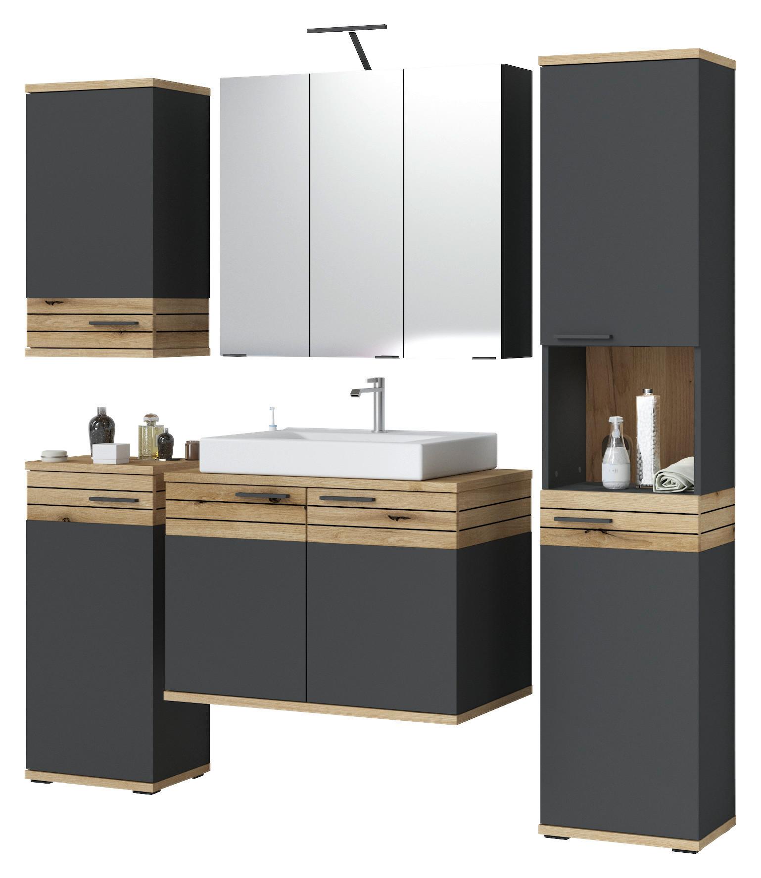 Badezimmer Cotia Cotlu Eiche Dekor/anthrazit B: 160cm