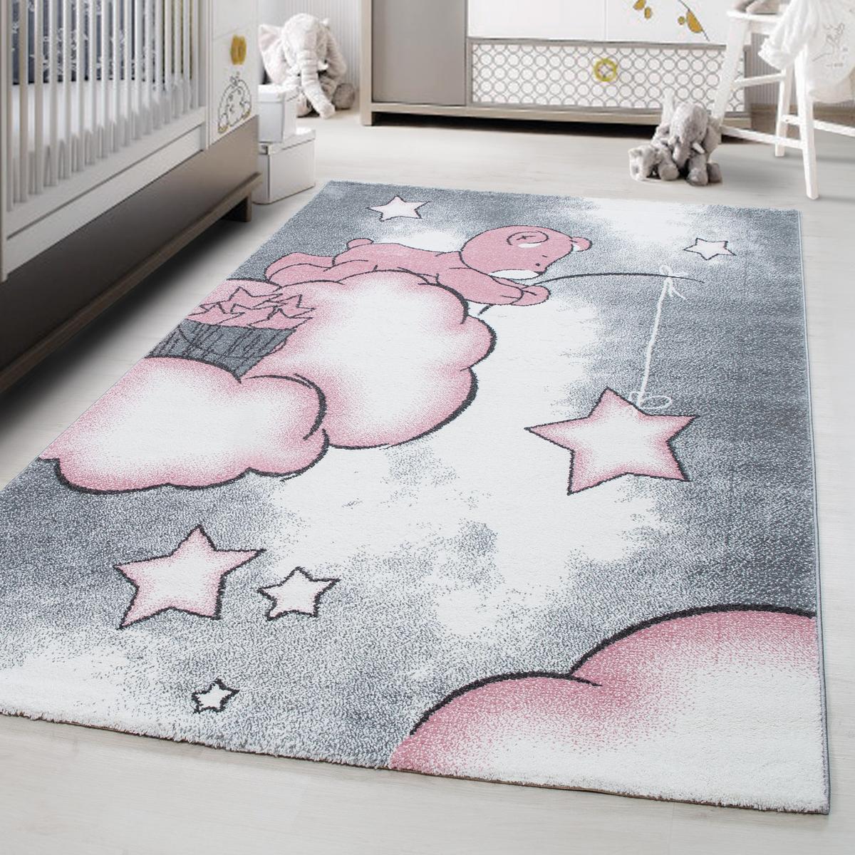 Kinderteppich Bär Grau/weiß/pink Kids 160x230 Cm - Pink/Weiß, Trend, Textil (160/230cm)