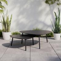 SADA STOLKŮ LEONIE - antracitová, Basics, kov (90/91/35cm) - Mömax