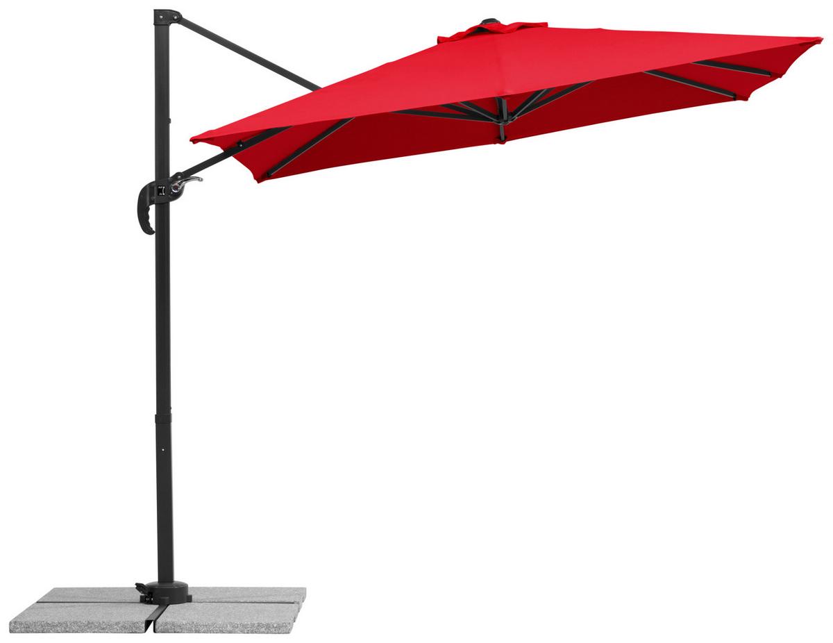 Ampelschirm Rhodos Junior BxHxT: 300x239x230 cm Rot - Anthrazit/Rot, Basics, Textil/Metall (300/239/230cm) - Schneider