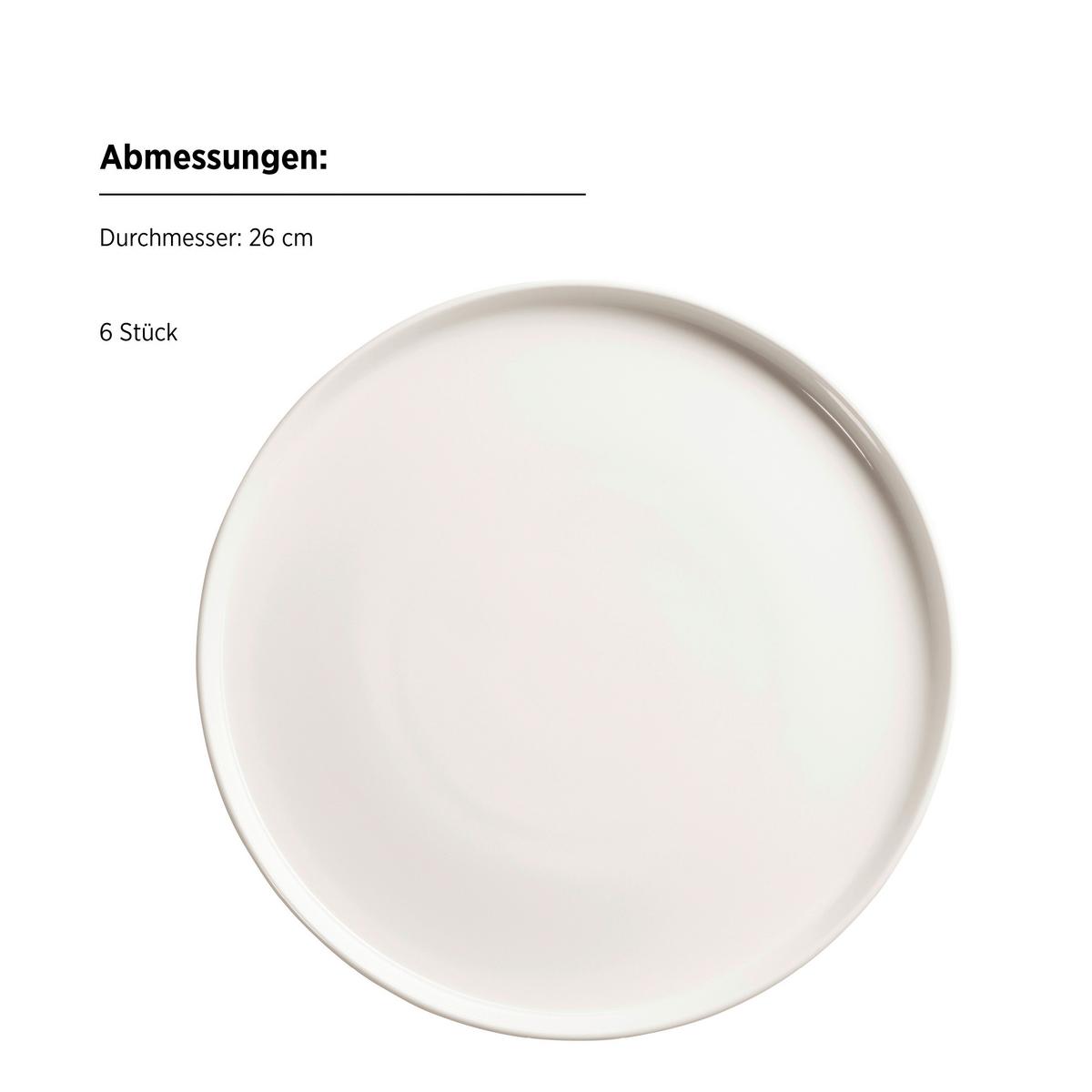 Tafelservice Sita Porzellan 6 Personen Geschirr Set Weiß - Weiß, Trend, Keramik - Mäser