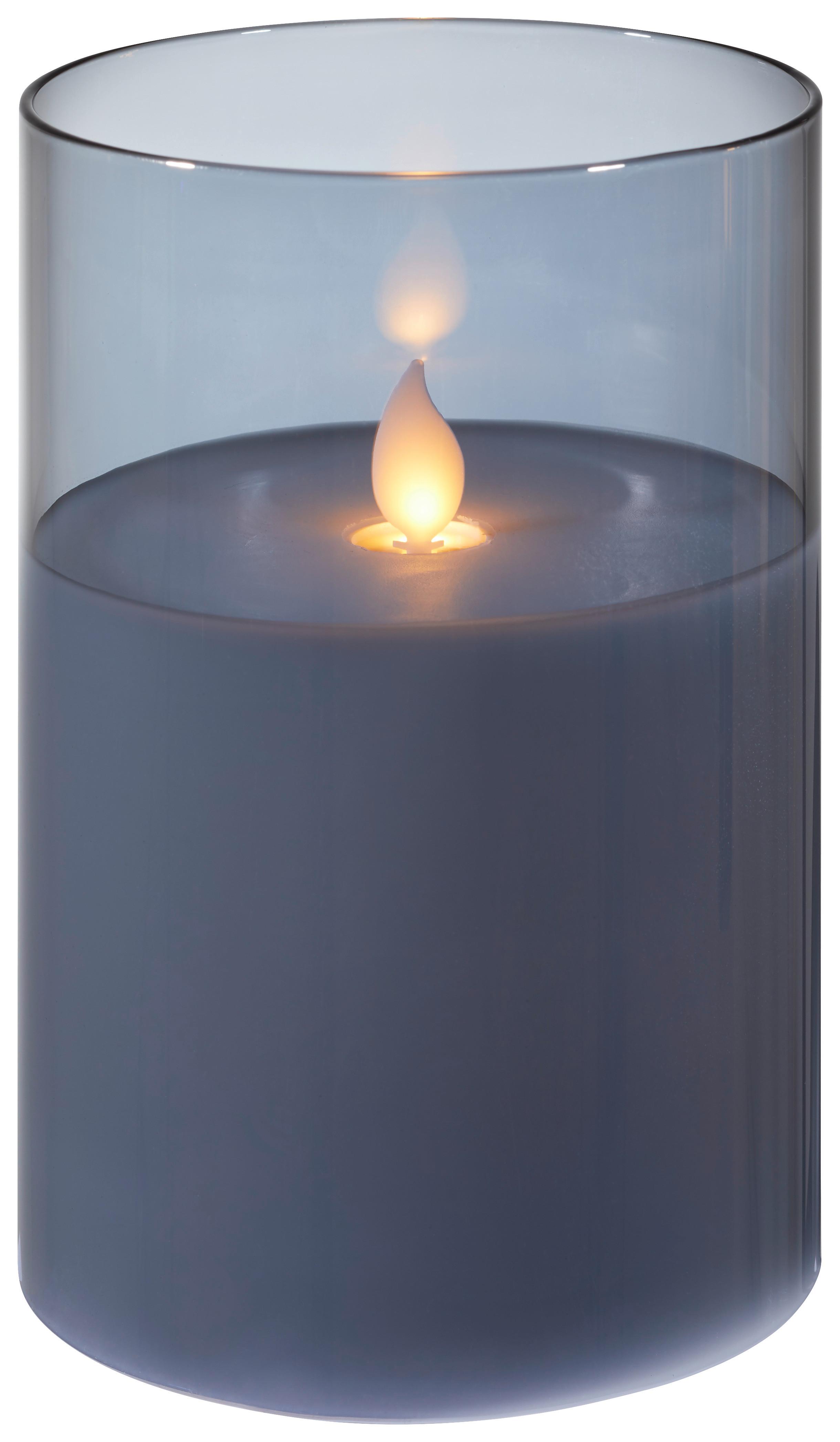Stojan S Led Sviečkou Mira, V: 15cm - sivá, plast/sklo (10/15cm) - Modern Living