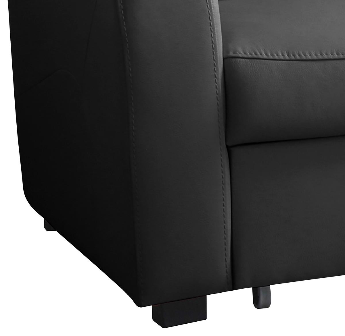 Ecksofa Tilo Schwarz S: 227 cm - Schwarz, Design, Leder/Textil (227/168cm) - Livetastic