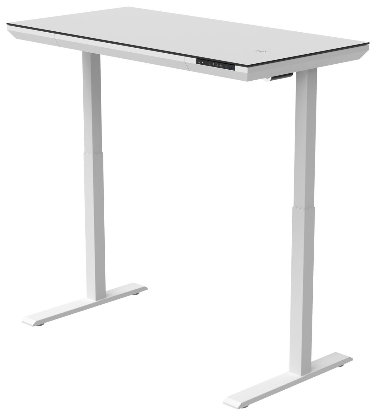Psací stůl HARRY - bílá, Moderní, kov/kompozitní dřevo (120/72-120/60cm) - Mömax