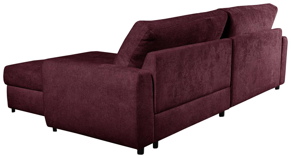 Ecksofa Naomi Bordeaux/Schwarz, 265 cm - Bordeaux/Schwarz, Design, Textil (265/162cm) - MID.YOU
