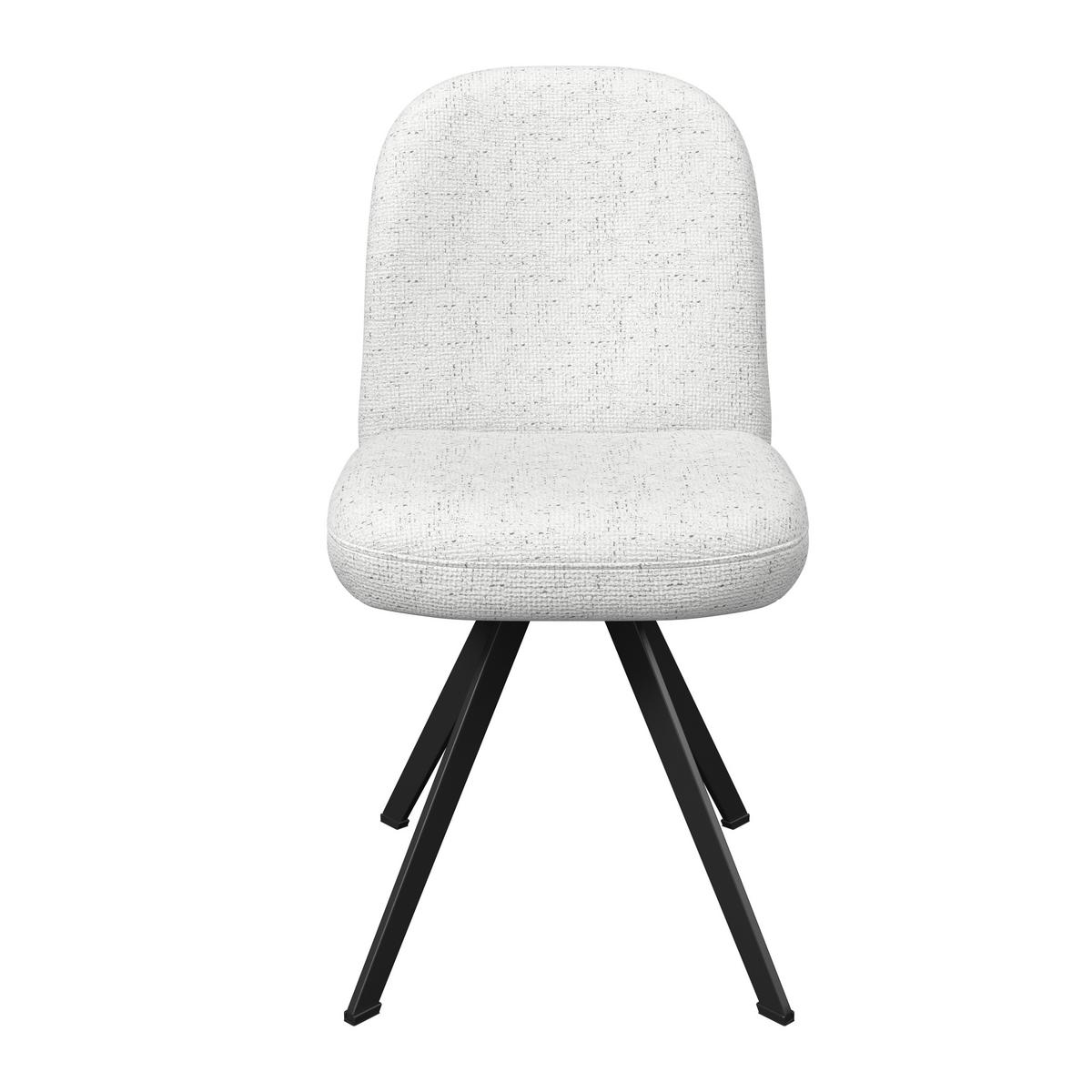 Stuhl weiß/Metallbeine Ulmo 47/91/61 cm - Schwarz/Weiß, MODERN, Textil/Metall (47/91/61cm)
