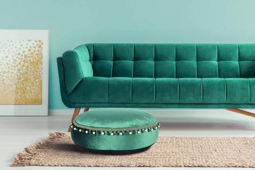 Pouf Taj Mahal Dxh: 65x25 Cm Samt Grün Mit Reißverschluss - Grün, LIFESTYLE, Textil (65/25/65cm) - Kayoom