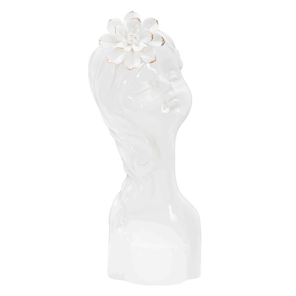 Vase Young Lady Weiß, Goldfarben B: 10,5 cm