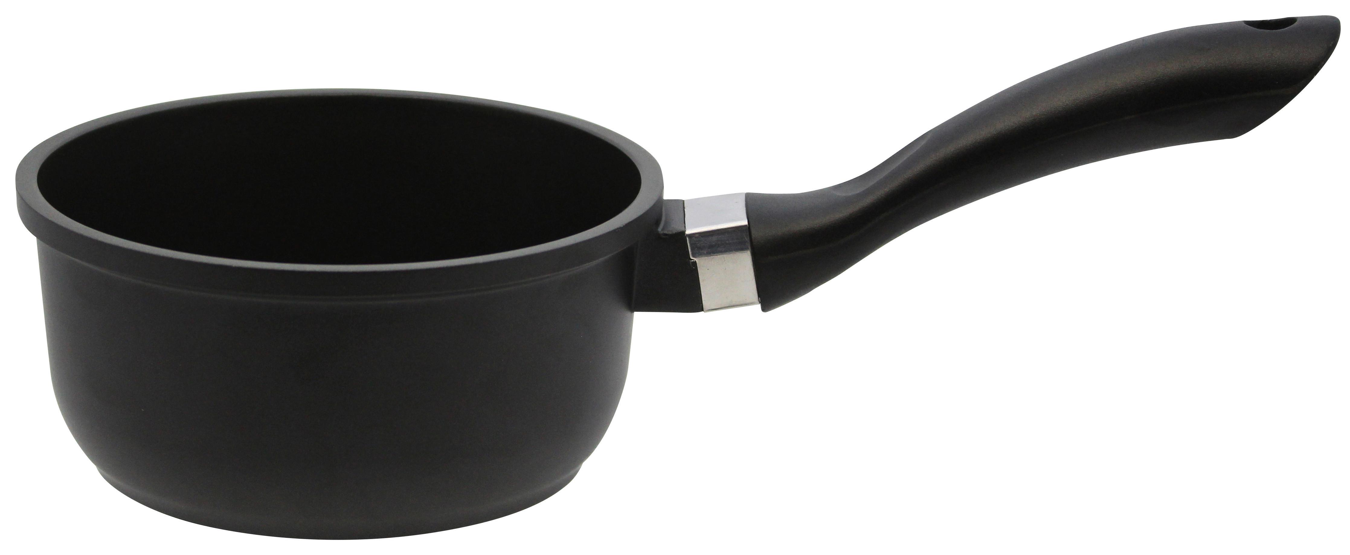 Stielkasserolle in Schwarz mit ergonomischem Griff