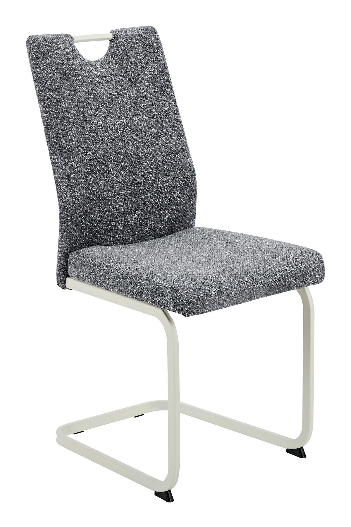 Schwingstuhl-Set Tivoli S 4er-Set - Dunkelgrau/Creme, MODERN, Textil/Metall (45/98/59cm) - MID.YOU