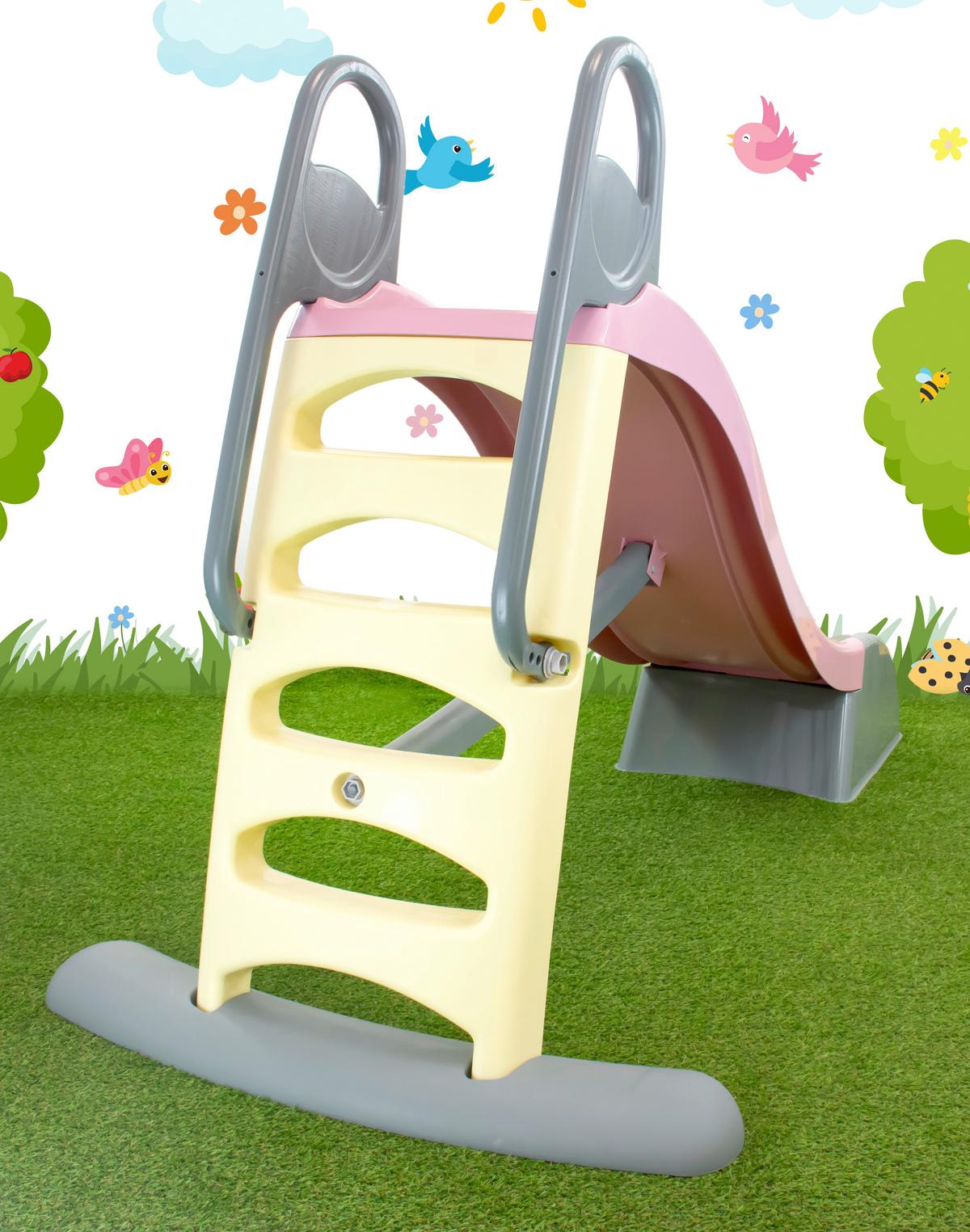 Dětská skluzavka LARGE SLIDE - světle růžová, Konvenční, plast (84,5/110/182cm)