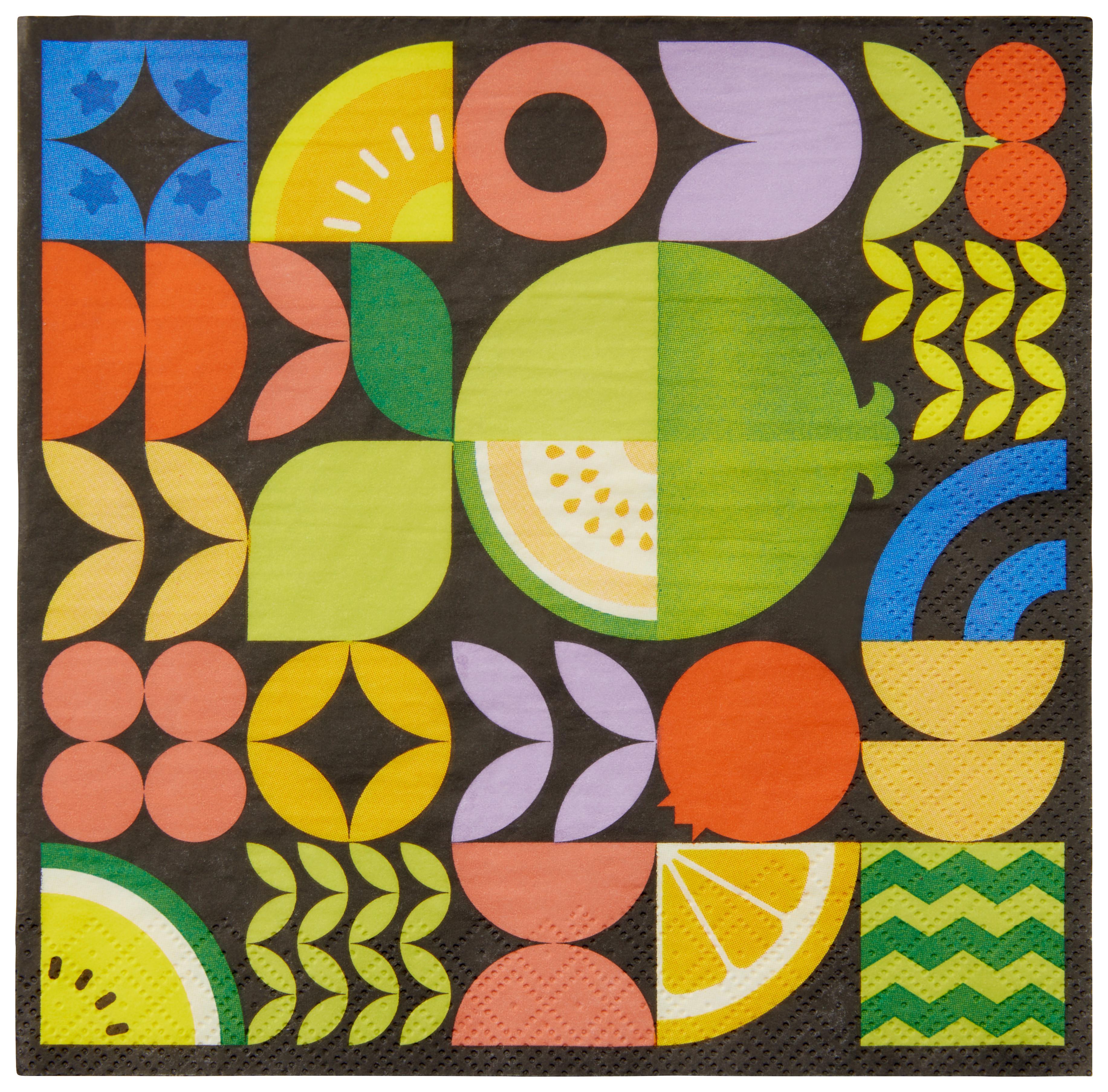 Serviette Martina - Multicolor, Design, Papier (33/33cm)
