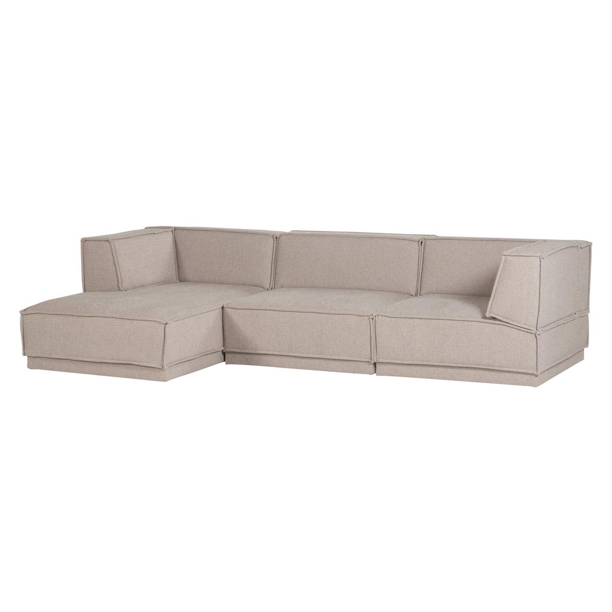 ECKSOFA Manu Naturfarben 160x286cm - Schwarz/Naturfarben, MODERN, Textil (160/286cm) - Livetastic