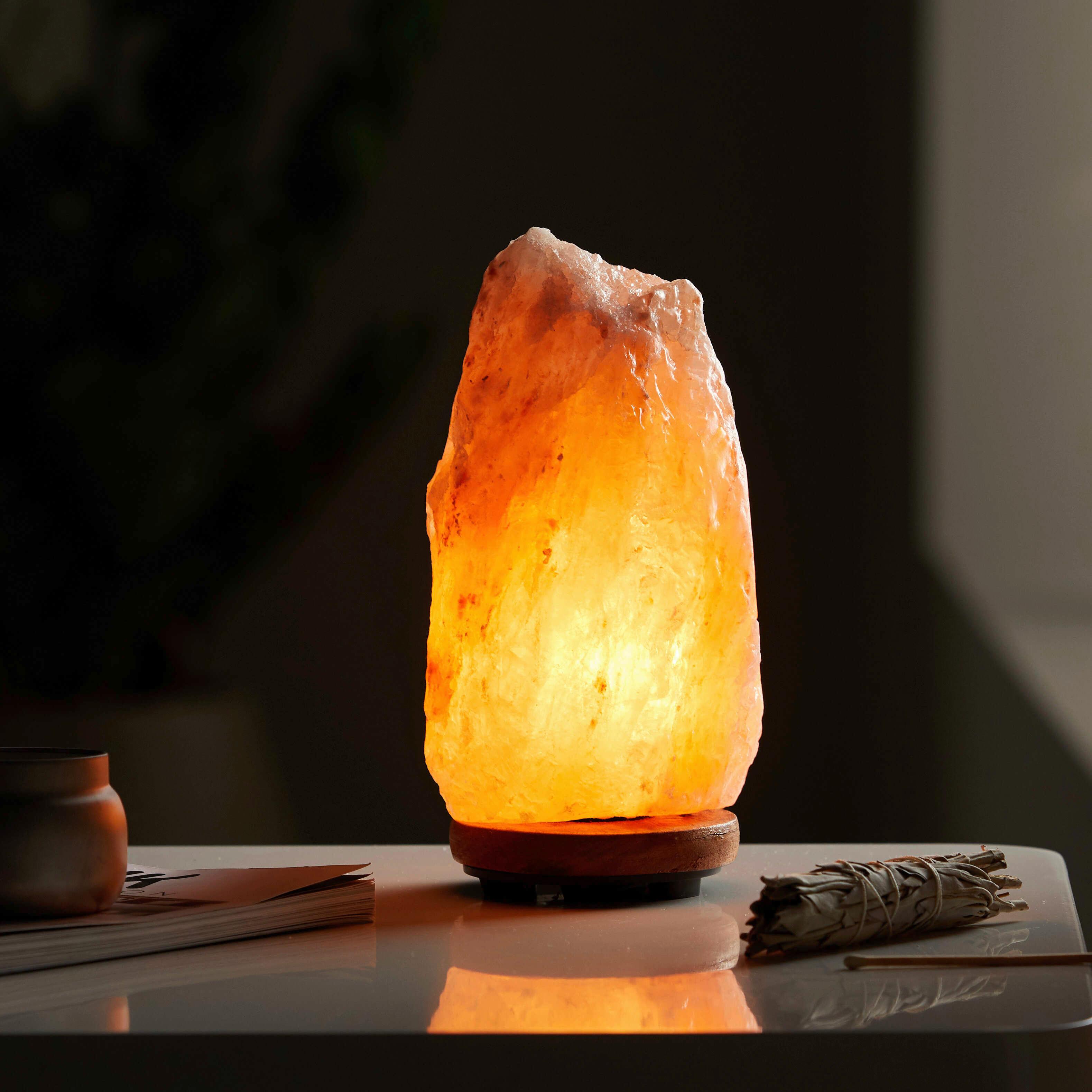 Stolní svítidlo Stone, V: 19cm - tmavě hnědá/přírodní barvy, dřevo/přírodní materiály (12/19cm)