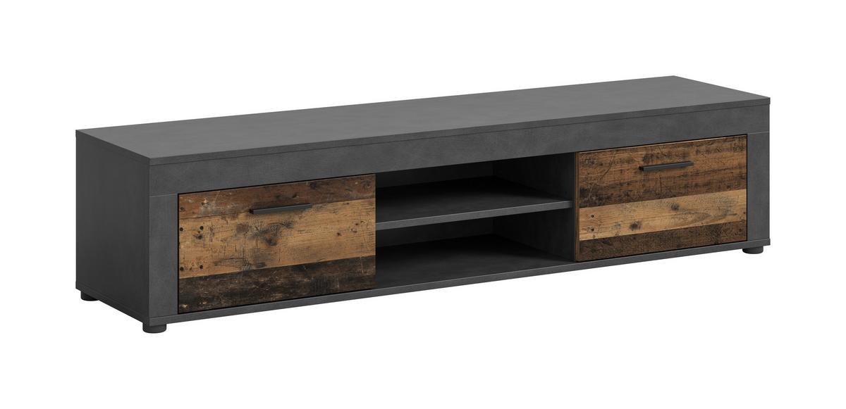 Lowboard Jam Anthrazit/naturfarben B: 160cm - Anthrazit/Schwarz, Design, Holzwerkstoff (160/37/40cm) - MID.YOU