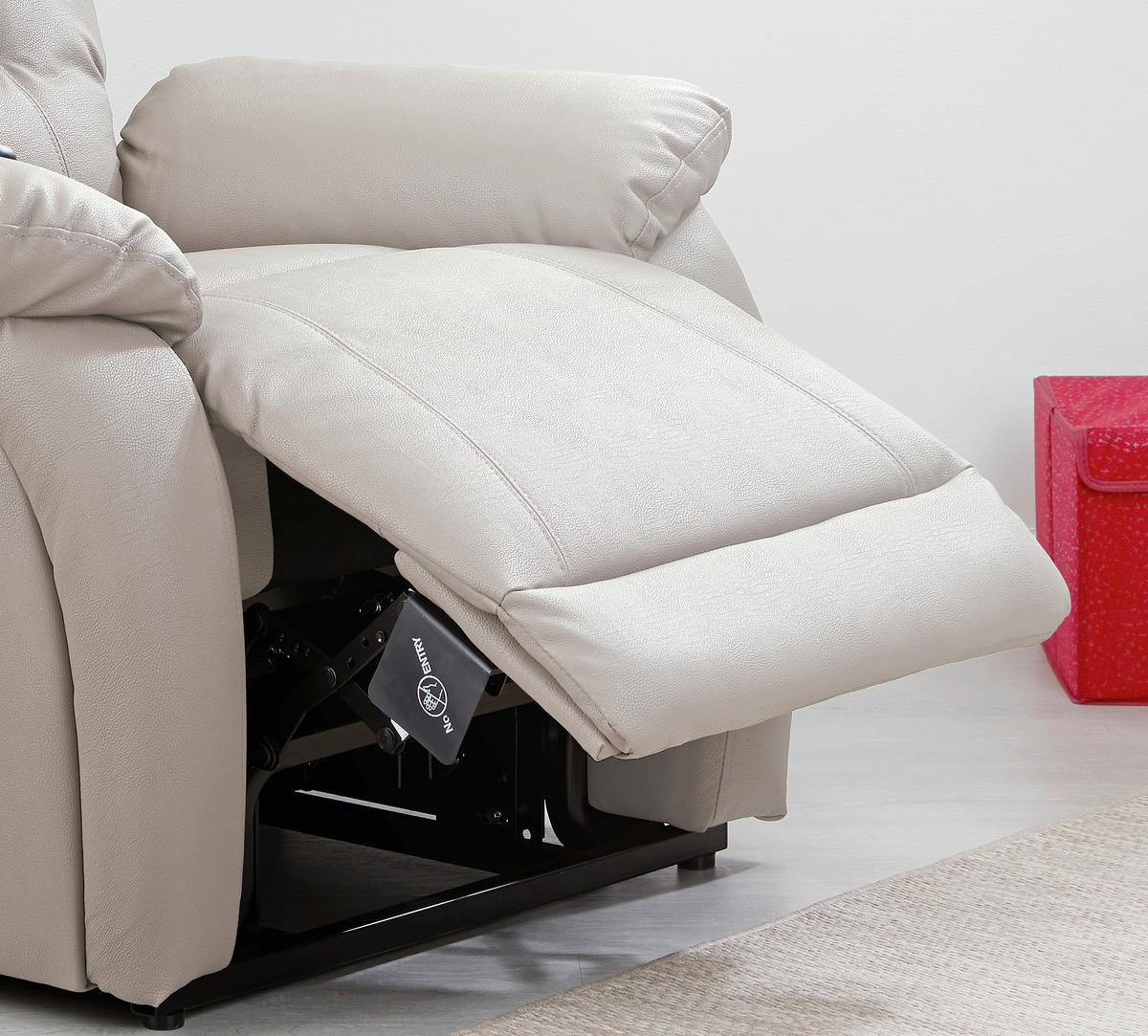 Relaxačné kreslo MARIO, sivá, kožený vzhľad - čierna/sivá, Konventionell, kov/textil (89/107-79/94-165cm) - James Wood