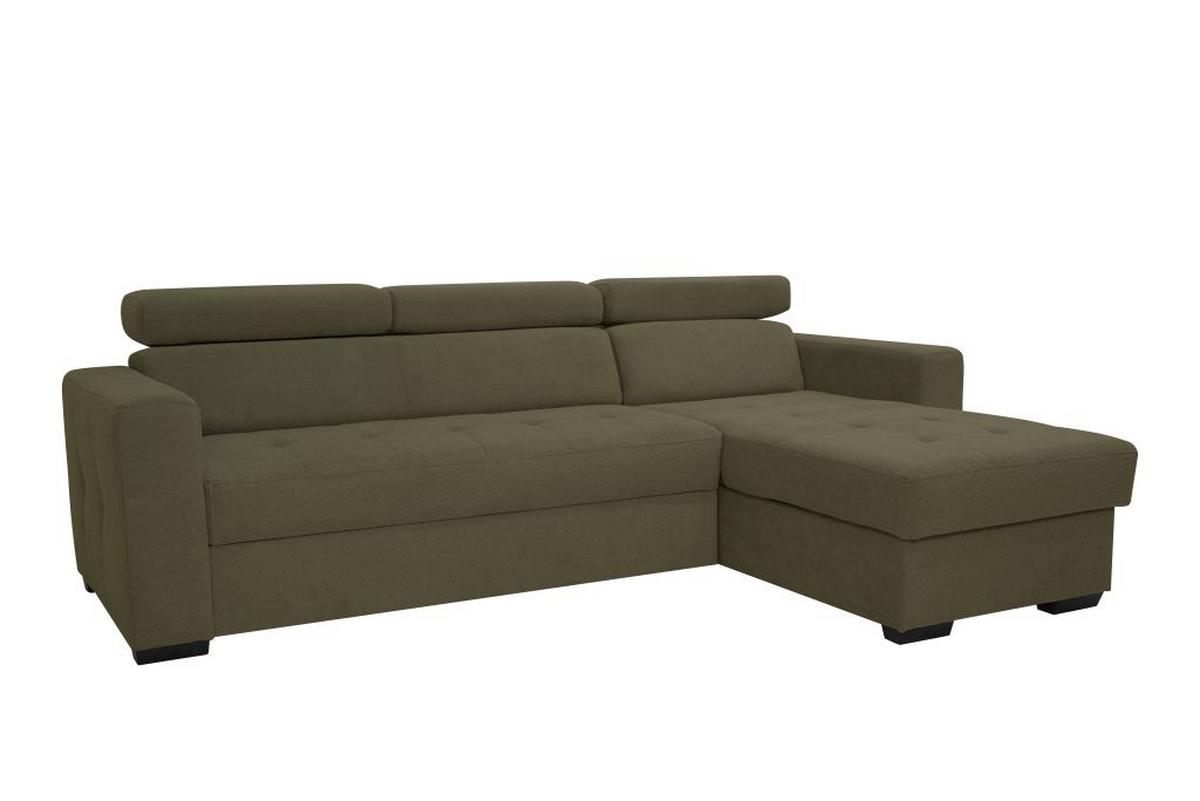 Rohová sedačka MARCO, obojstranná, oliv.zelený velúr - olivovozelená/čierna, Konventionell, kov/drevo (238/78-94/170cm)