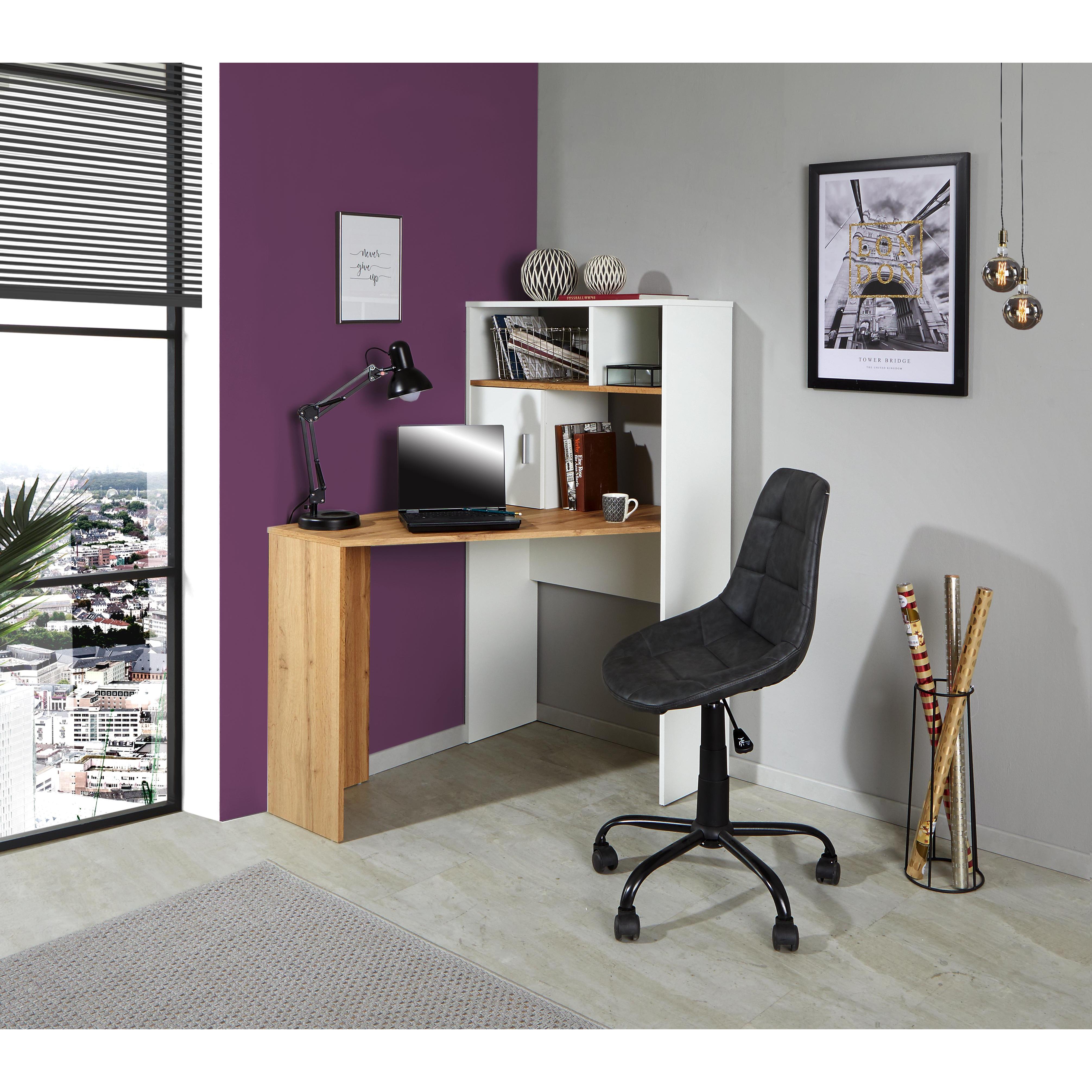 Schreibtisch mit Türe und Ablage für Ecklösungen