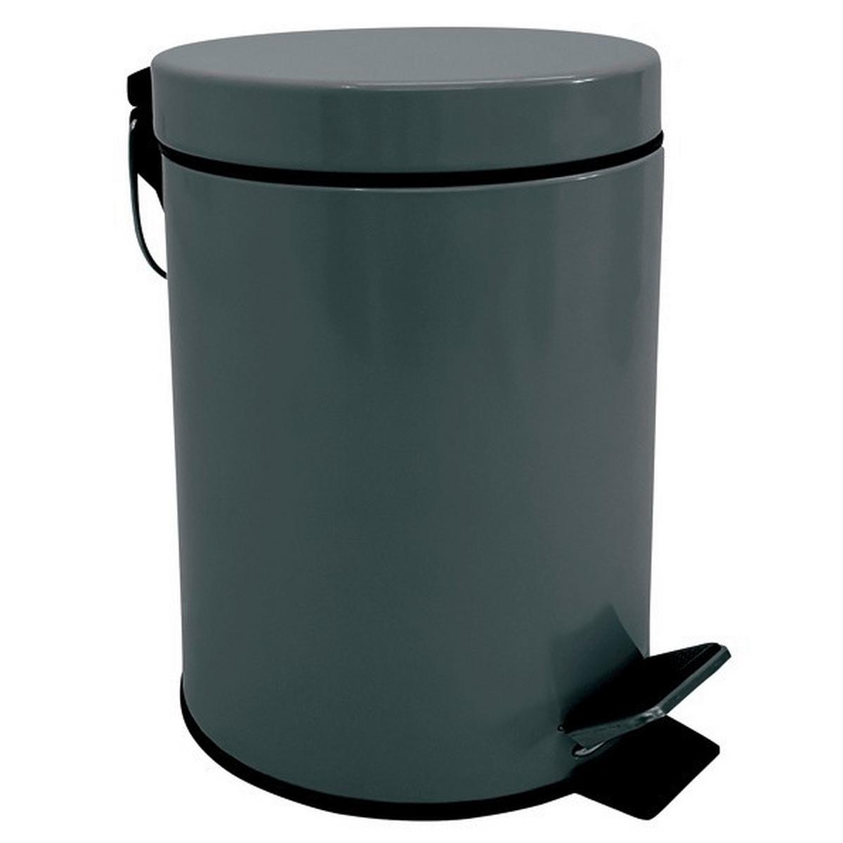 Kosmetikeimer Unis 3l Dunkelgrau Metall Dxh 17x25 - Dunkelgrau/Schwarz, Basics, Kunststoff/Metall (17/25cm)