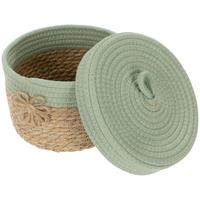 Korb Mou - Salbeigrün/Naturfarben, KONVENTIONELL, Naturmaterialien/Textil (18/12cm) - James Wood