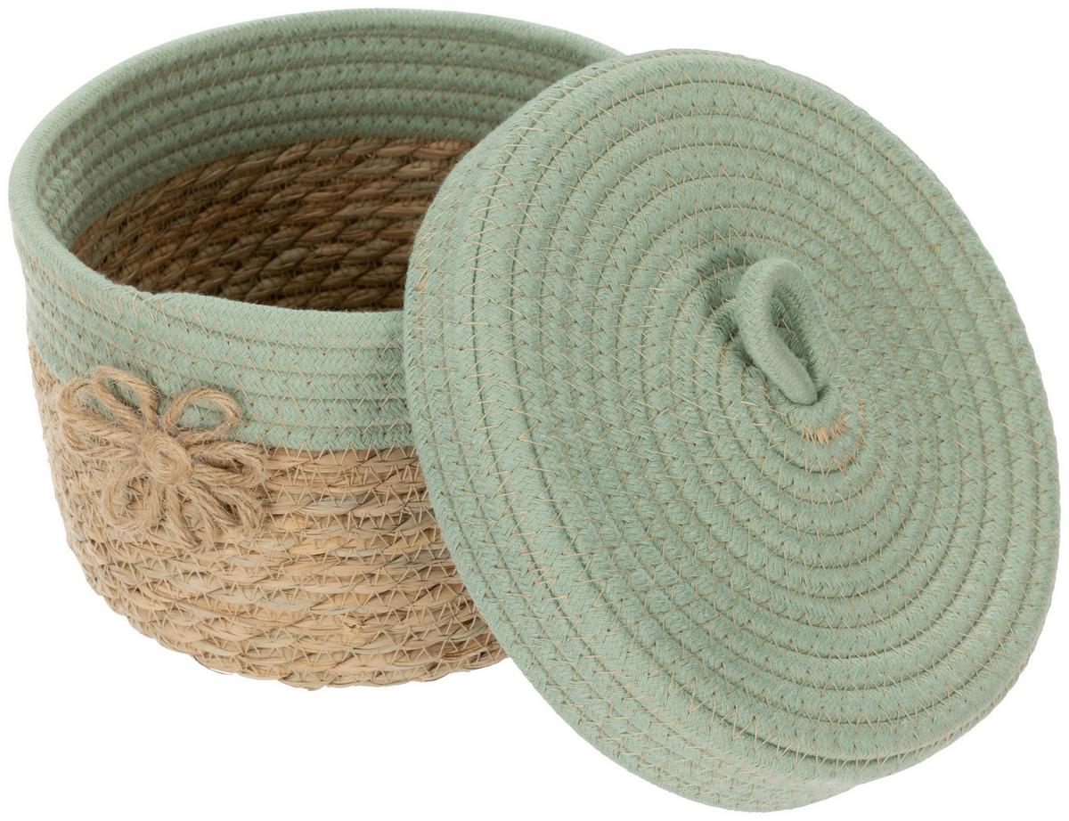 Korb Mou - Salbeigrün/Naturfarben, KONVENTIONELL, Naturmaterialien/Textil (18/12cm) - James Wood