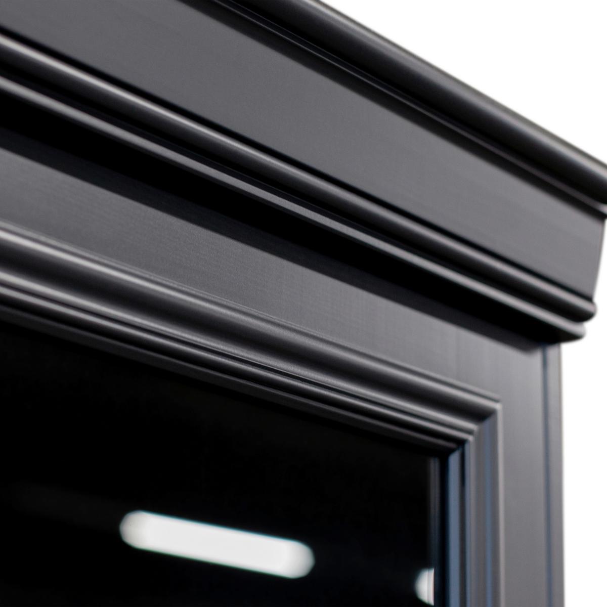 Vitrine Organize Schwarz B: 110 Cm - Schwarz, Design, Glas/Holz (110/215/44cm) - Livetastic