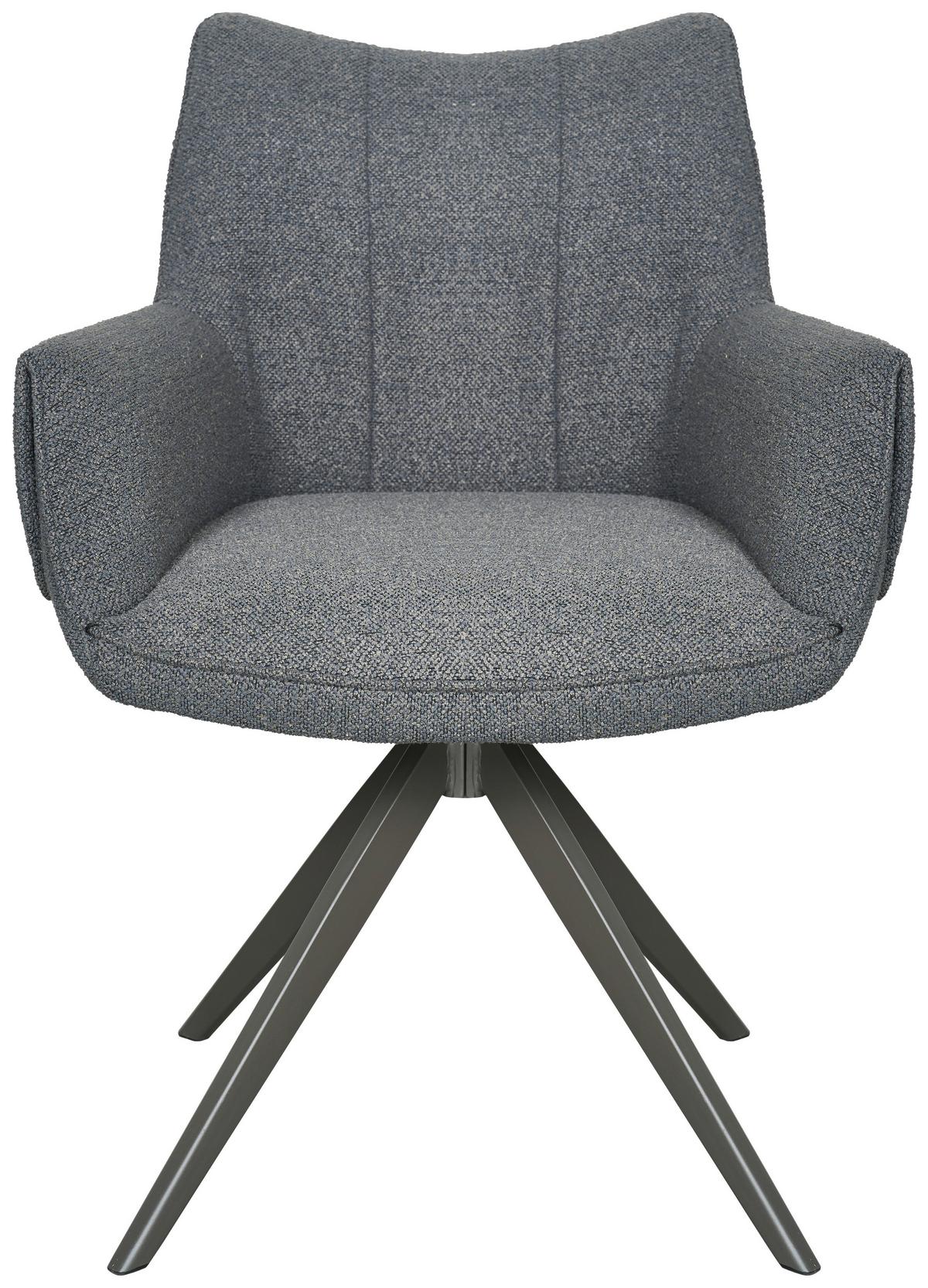 Armlehnstuhl Siena Anthrazit B: 64 cm - Anthrazit, MODERN, Textil/Metall (64/86/65,5cm) - Livetastic