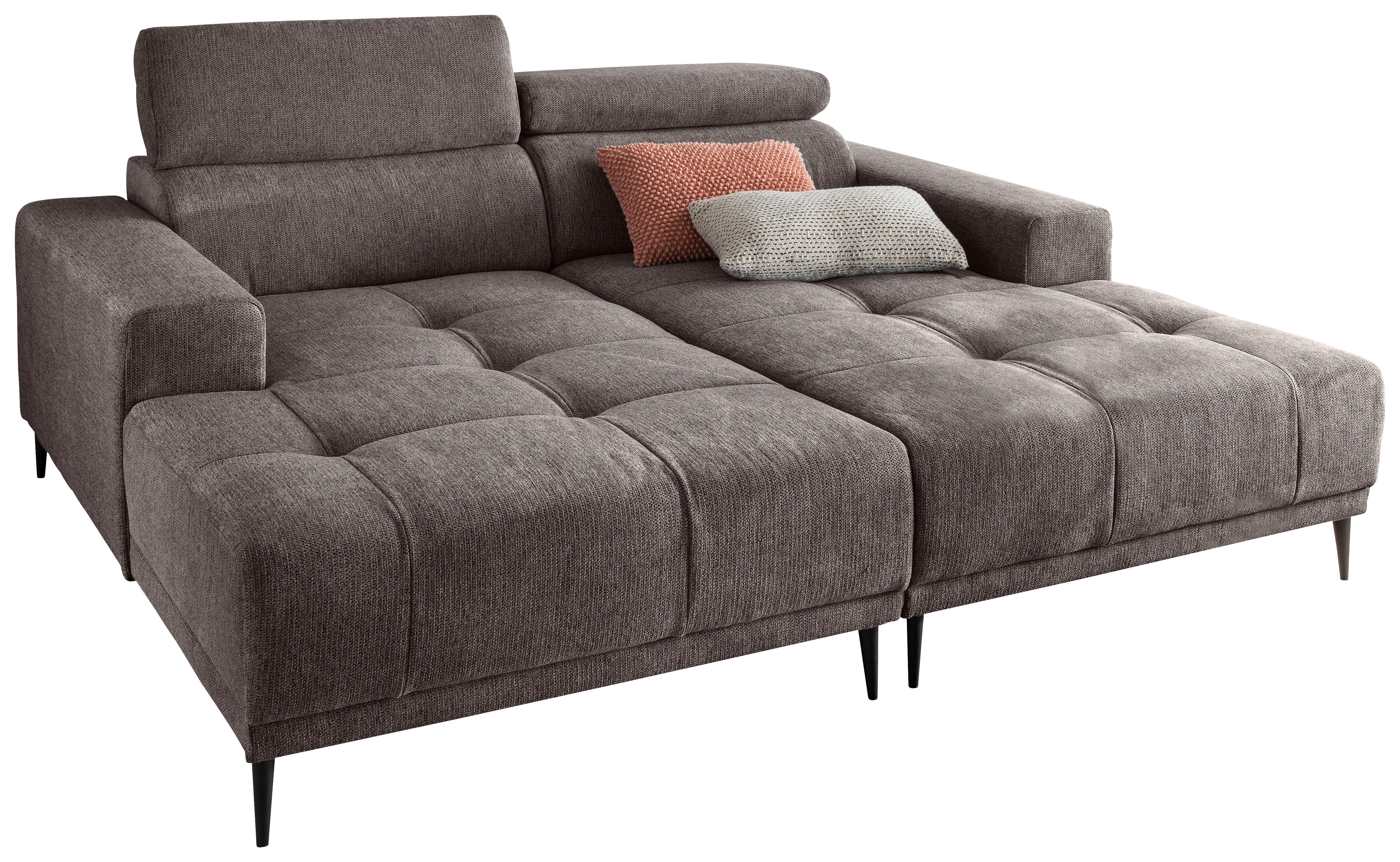 Ecksofa Intera Graubraun S: 200x188 Cm - Graubraun/Schwarz, KONVENTIONELL, Textil (200/188cm) - Livetastic