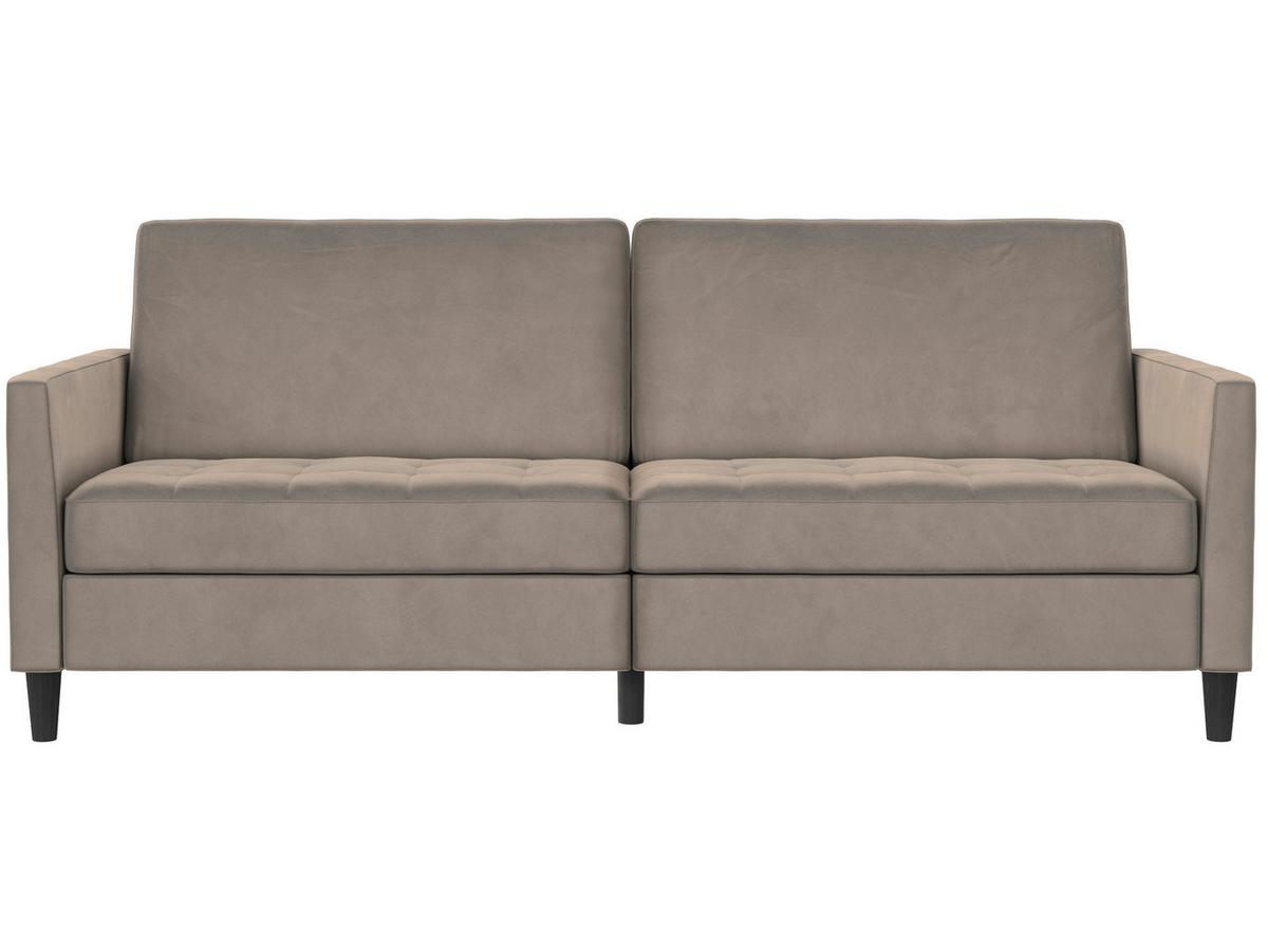 Schlafsofa Palermo Taupe, mit Schlaffunktion - Taupe/Schwarz, Basics, Textil (207/86/86cm) - Livetastic